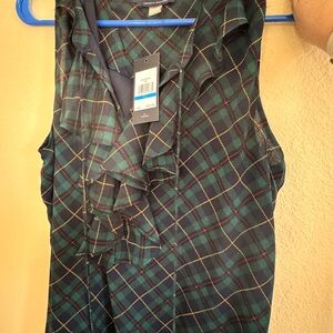 Tommy Hilfiger Navy Plaid Top